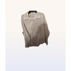 Calvin Klein Men's White Striped Button Down Shirt